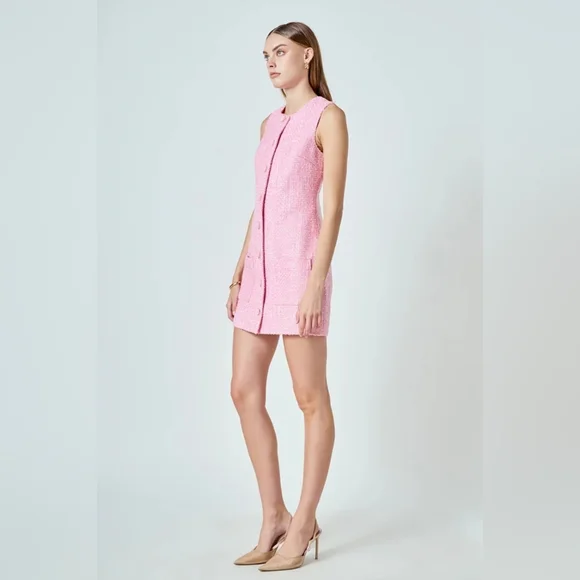 NWOT Endless Rose Tweed Mini Dress - Picture 4 of 9